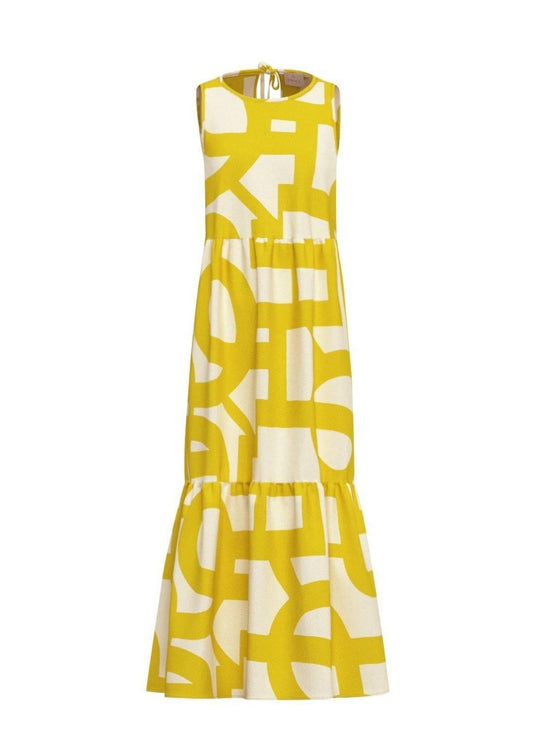 Emme Marella Women's Dress Emmtabarin Mustard Geometric Print