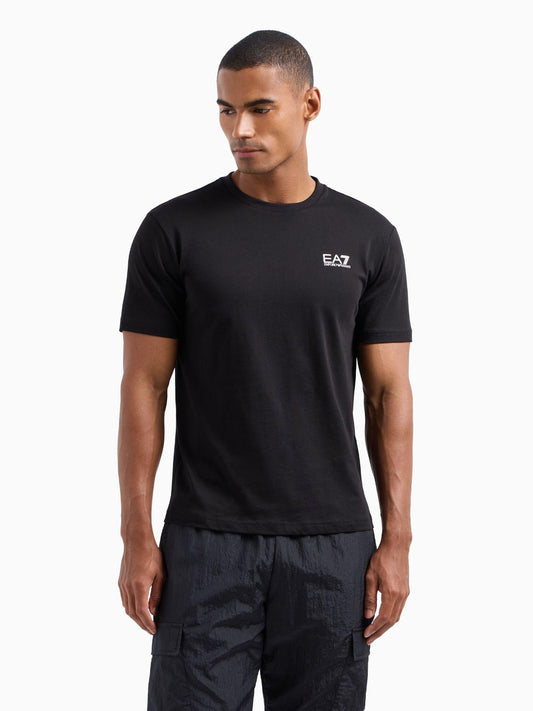 EA7 Emporio Armani T-shirt Core Identity in cotone Pima Uomo Nero