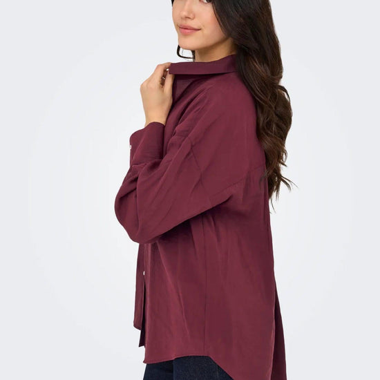 Only ONLZAZIMA Camicia Donna Burgundy 15272523 Burgundy ONLY 