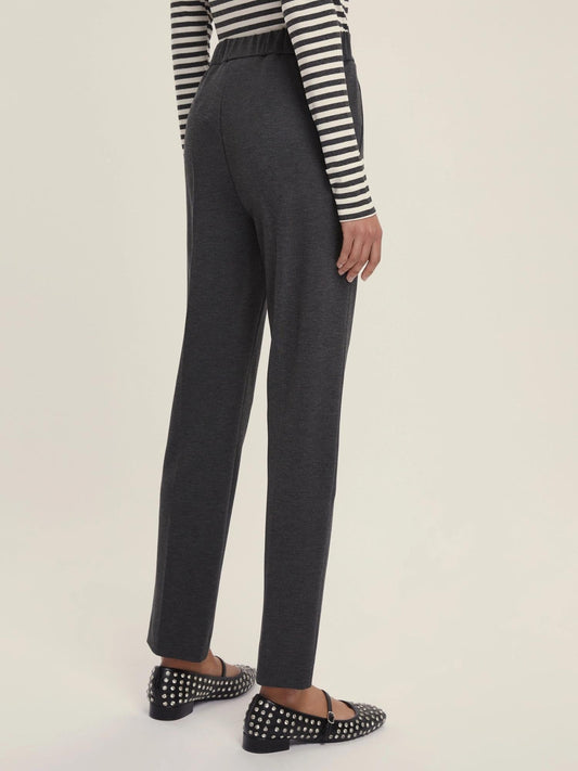 Emme Marella Women's Cigarette Pants in Jersey Chinos Charcoal