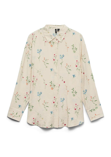 Vero Moda Camicia Donna Josie Grigio Betulla Stampa Bina