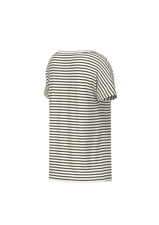 Emme Marella Women's T-Shirt Emmfervida White Blue Stripes