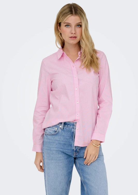 Jacqueline De Yong - Camicia Donna Mio Rosa Righe Bianche