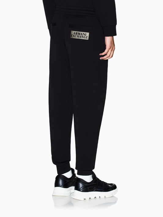Armani Exchange Pantaloni Uomo jogger in cotone felpato Nero