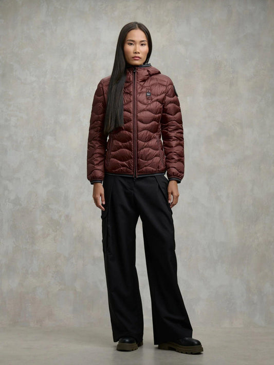 Blauer Piumino ad onde Camelia Donna Rosso interno lontra