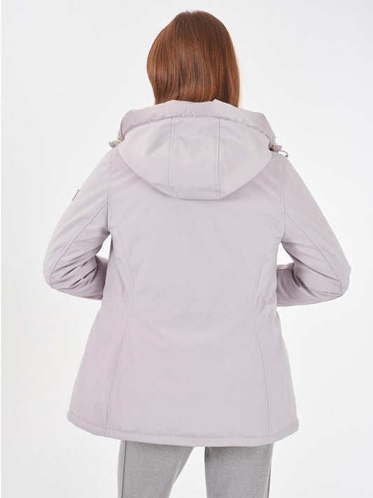 Yes Zee Cappotto Softshell con Cappuccio e Coulisse Donna Grigio Perla O088 M200 0819 YES ZEE 