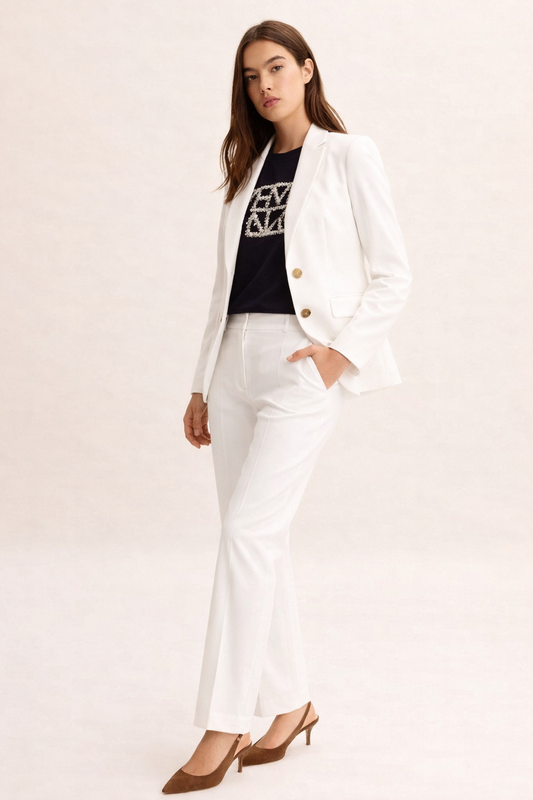 Emme Marella - Women's Trousers Farnese2 White Wool