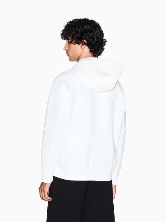 Armani Exchange Felpa con cappuccio e zip con logo ricamato Uomo Bianco