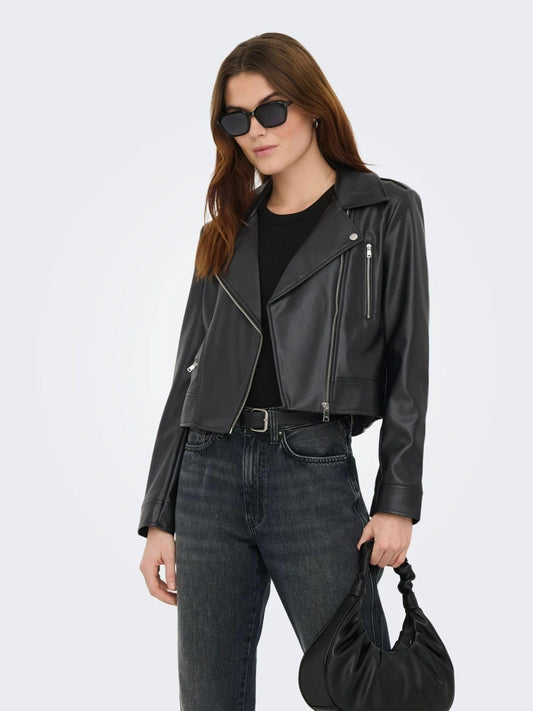 Only Women's Biker Jacket Black Onlcarmen