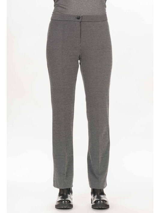 Pantalone Donna Nero e Latte a Quadretti