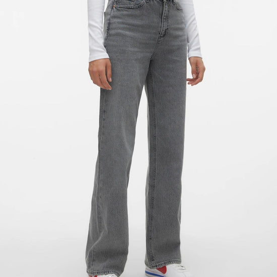 Vero Moda Jeans Donna VMTESSA a Vita Alta Wide Fit Medium Grey Denim 10287304 Medium Grey Denim VERO MODA 