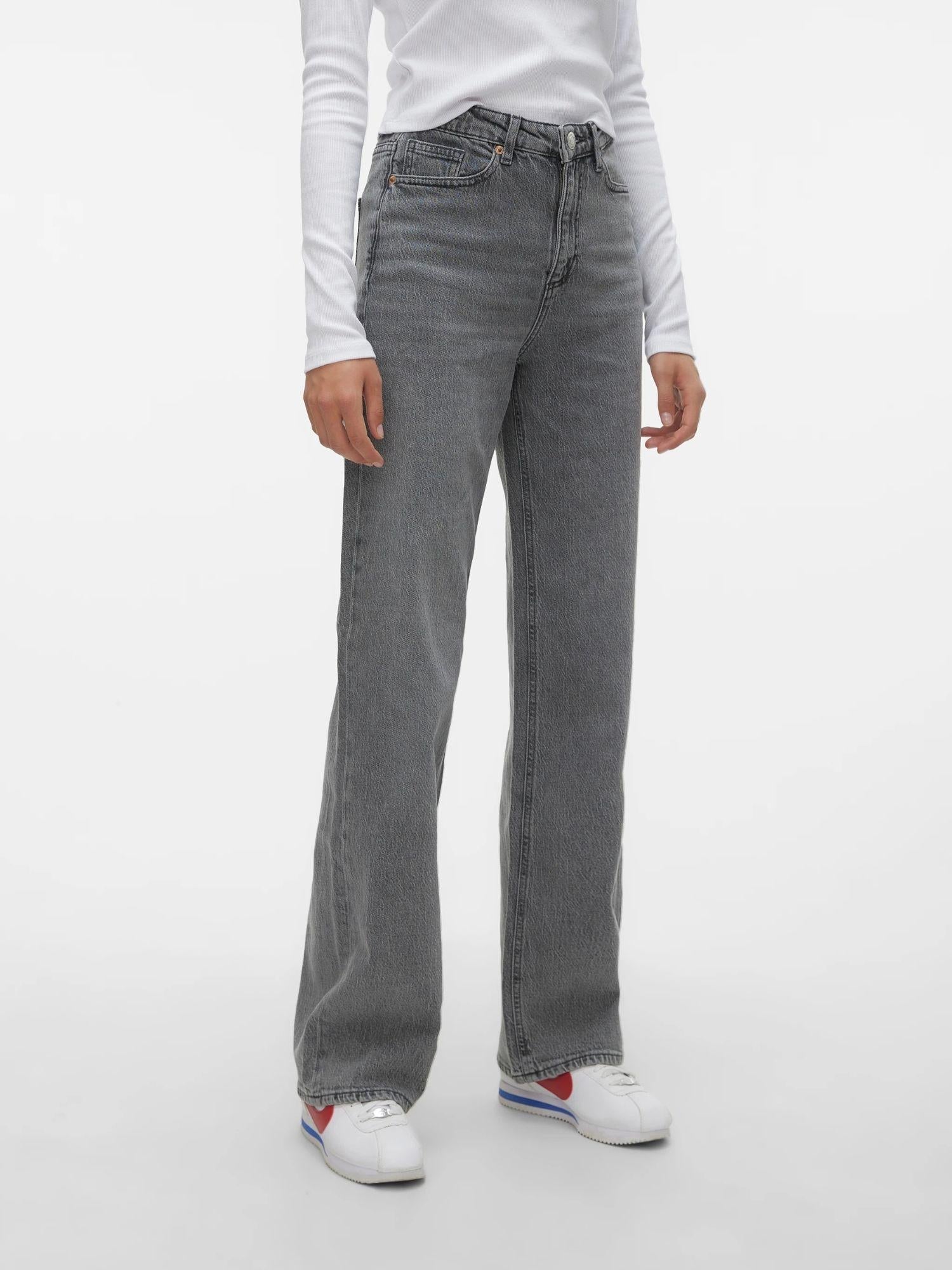 Vero Moda Jeans Donna VMTESSA a Vita Alta Wide Fit Medium Grey Denim 10287304 Medium Grey Denim VERO MODA 