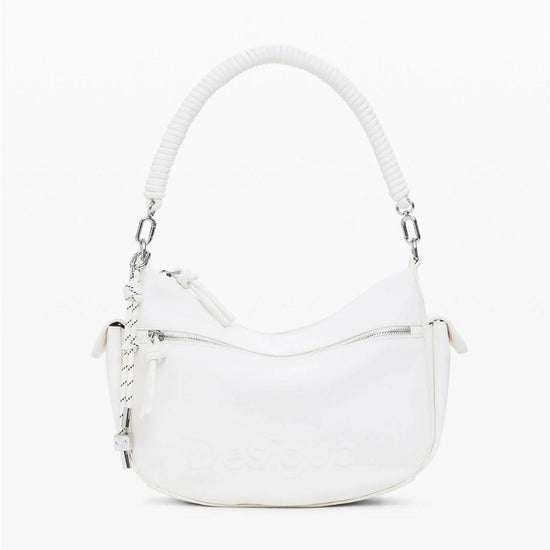 Desigual Borsa ovale logo 3D Donna Bianco 25SAXPBV 1000 DESIGUAL 