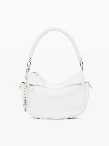 Desigual Borsa ovale logo 3D Donna Bianco 25SAXPBV 1000 DESIGUAL 