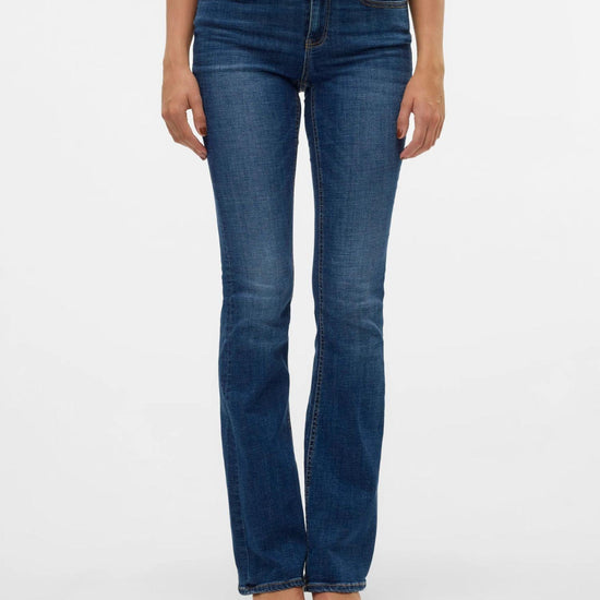 Vero Moda VMFLASH Vita media Flared Fit Jeans Donna Dark Blue Denim 10310511 Dark Blue Denim VERO MODA 