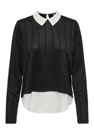 Jacqueline De Yong Top Donna Tonsy Nera