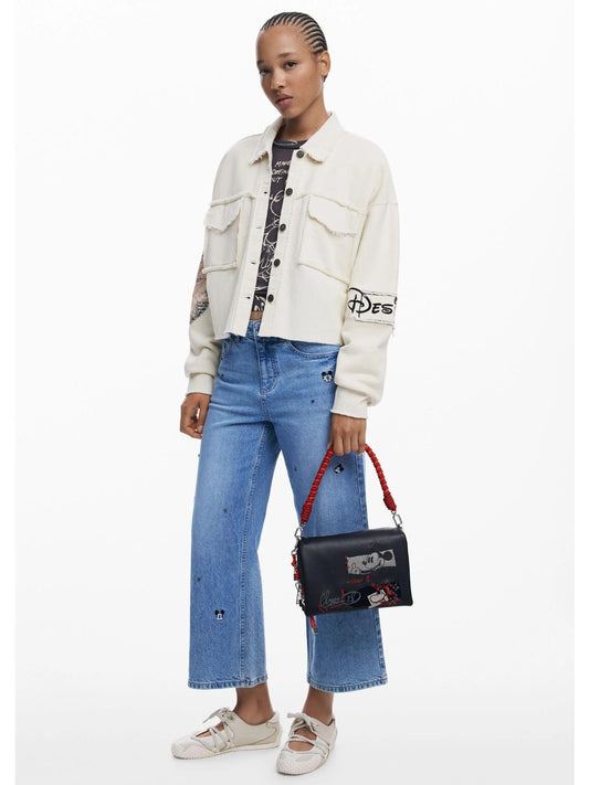 Borsa a tracolla effetto pelle Mickey media Donna Nero