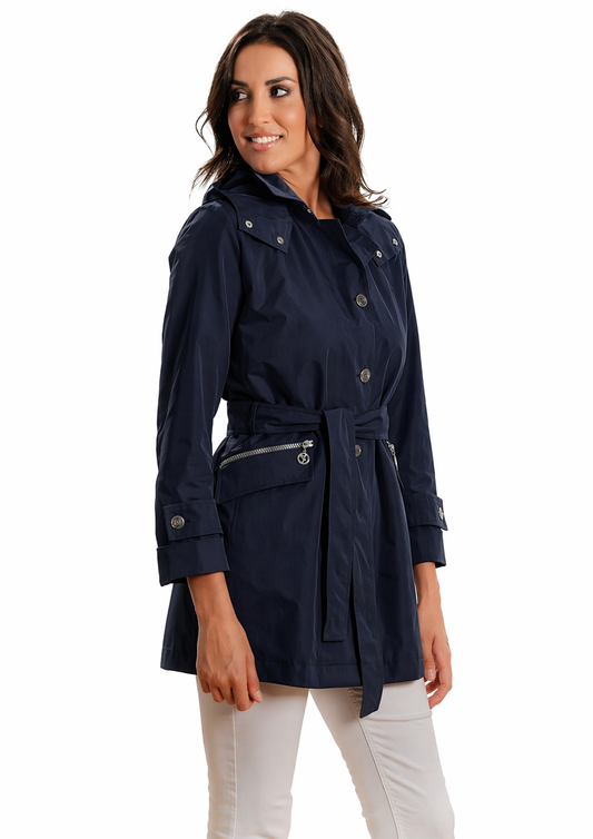 Satinette - Women's Blue Trench Coat