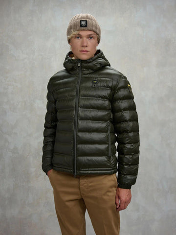 Blauer Men's Winter Jacket Charles Wild Lime Tobacco Interior