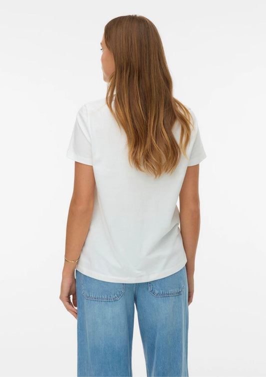 Vero Moda - Maglia Donna Jamaica Bianco con Stampa Lips