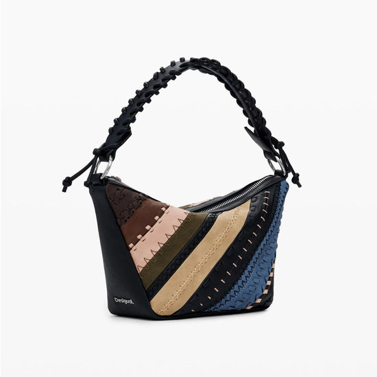 Desigual Borsa a spalla patchwork media Donna Marrone 25WAXP78 6000 DESIGUAL 