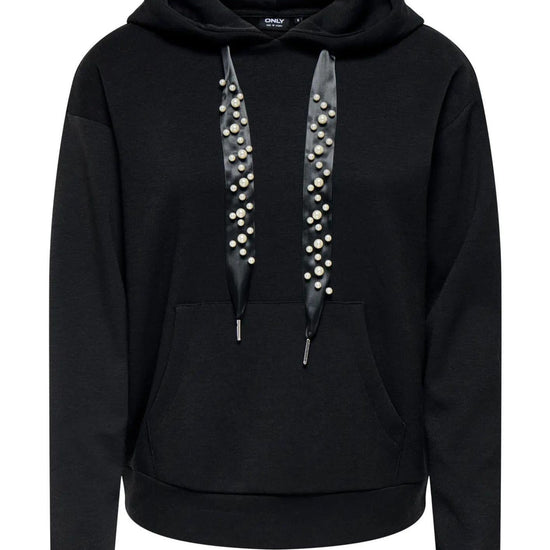 Felpa Donna Only Onlfancy Nero 15303838 Black Pearl strings ONLY 