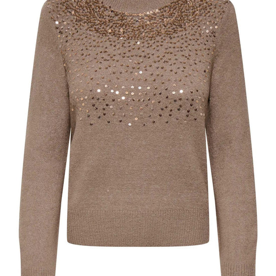 Jaqueline De Yong Pulover Donna Amina Marrone 15359708 Mountain Trail DTM SEQUINS JACQUELINE DE YONG 