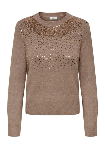 Jaqueline De Yong Pulover Donna Amina Marrone 15359708 Mountain Trail DTM SEQUINS JACQUELINE DE YONG 