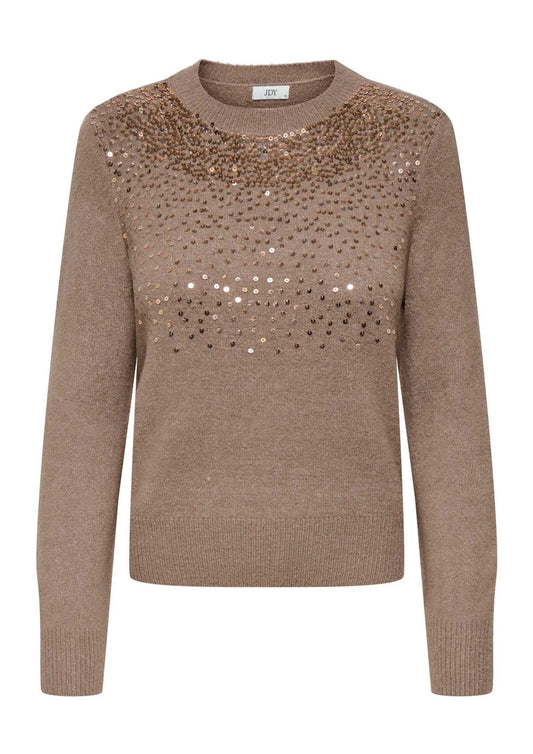 Jaqueline De Yong Pulover Donna Amina Marrone 15359708 Mountain Trail DTM SEQUINS JACQUELINE DE YONG 