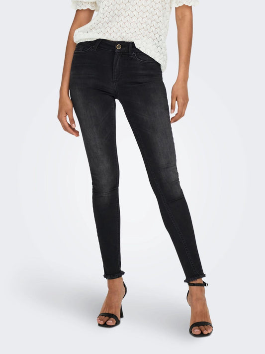 Only ONLBLUSH Medium Waist Skinny Fit Jeans Women Black Denim