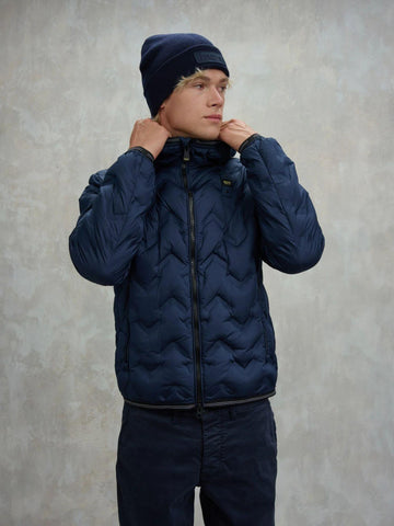 Blauer Piumino ad angoli Piery Uomo Blu interno tabacco