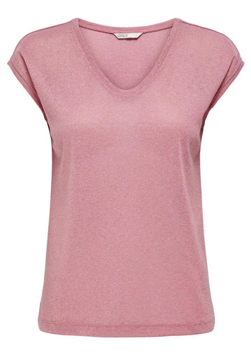 Only - Maglia Donna Silvery Rosa