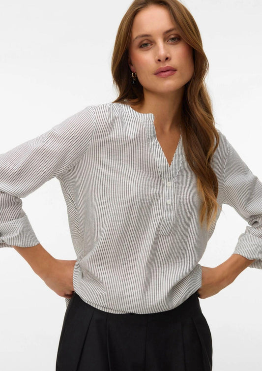 Vero Moda - Women's Kaja Black White Blouse