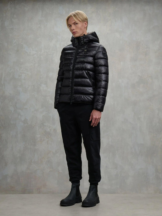 Blauer Giacca Invernale Uomo Adams Nera con Interno Beige