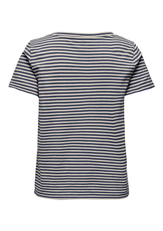 Only Women's T-Shirt Venus Blue and Birch Grey