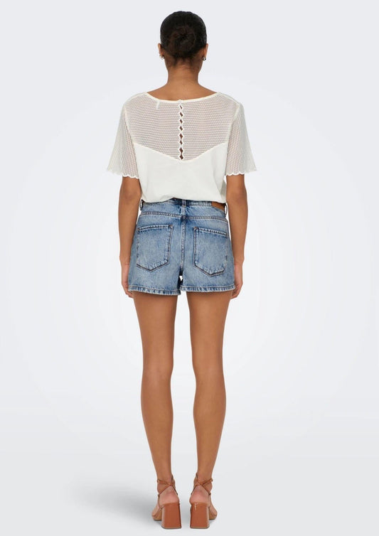 Only - Pantaloncini Donna Kelly Blu Denim Chiaro