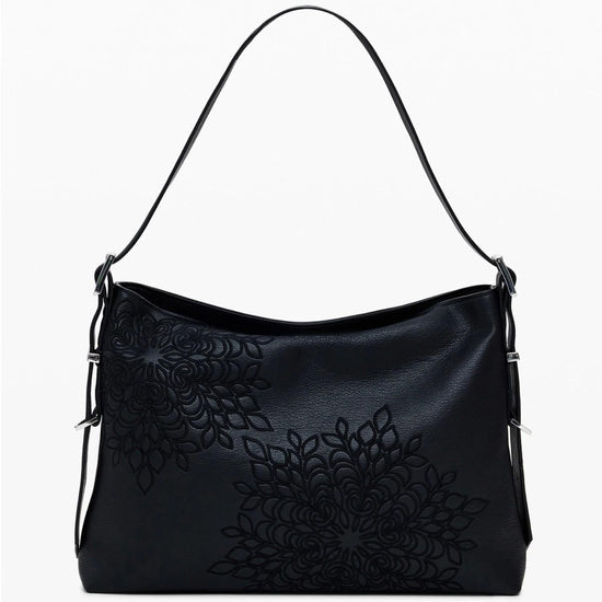 Desigual Borsa effetto pelle ricamata media Donna Nero 25WAXPA0 2000 DESIGUAL 