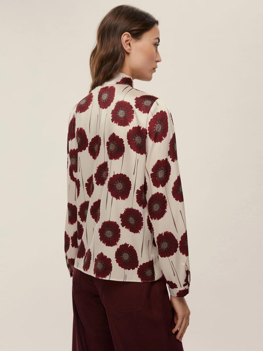 Emme Marella Blusa in twill stampato Fulvia Donna Panna