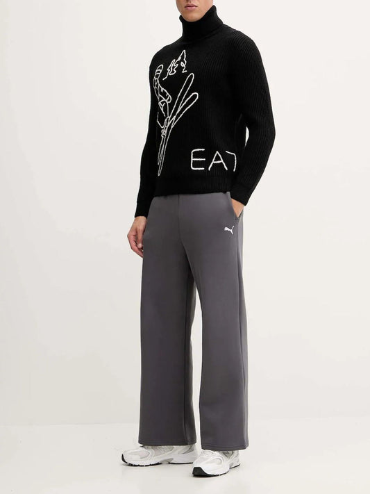 Maglione Uomo Dolcevita Nero Regular Fit