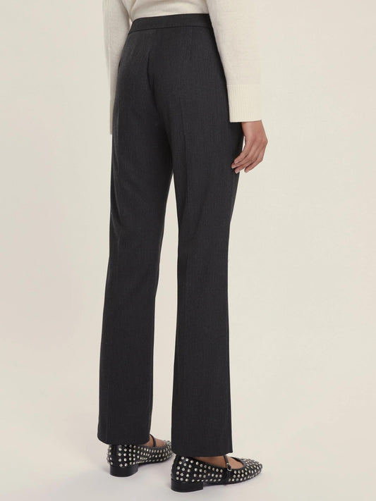 Emme Marella Women's Micron Flannel Straight Trousers in Anthracite