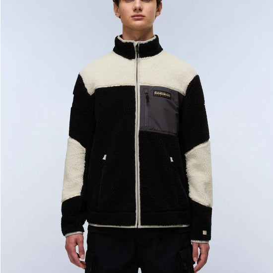 Napapijri Felpa in Pile con Zip Uomo Yupik Multicolour NP0A4GNT MCB NAPAPIJRI 