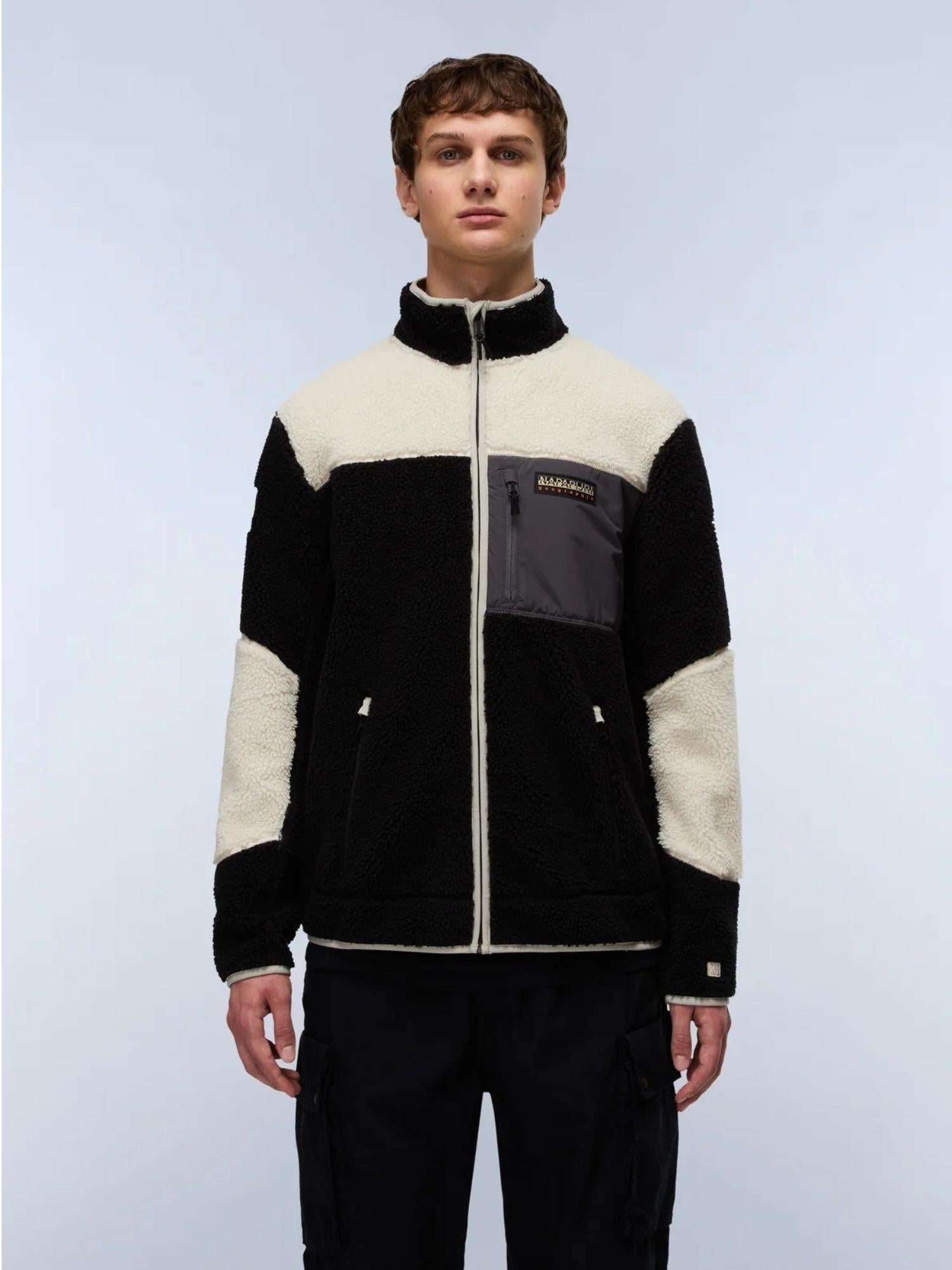 Napapijri Felpa in Pile con Zip Uomo Yupik Multicolour NP0A4GNT MCB NAPAPIJRI 