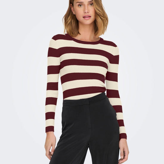 Jacqueline De Yong JDYPLUM Pullover Donna Cabernet Eggnog Stripes 15277223 Cabernet W EGGNOG STRIPES JACQUELINE DE YONG 