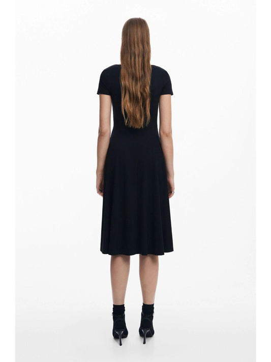Desigual Abito midi scollato Donna Nero
