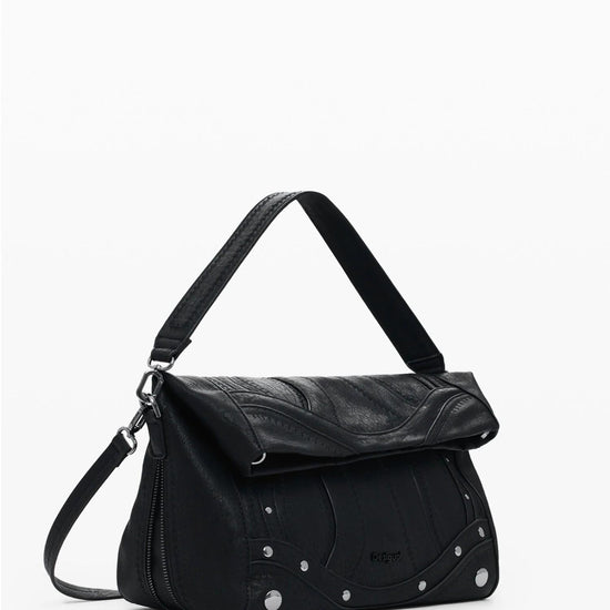 Desigual Borsa effetto pelle ricamata media Donna Nero 25WAXPAA 2000 DESIGUAL 