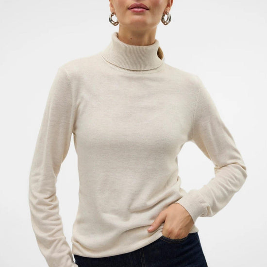 Vero Moda Maglione Donna Iris Beige Chiaro 10320450 Birch W. MELANGE VERO MODA 