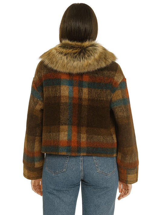 Michela Tasca Giubbino Donna a Quadri Caffè