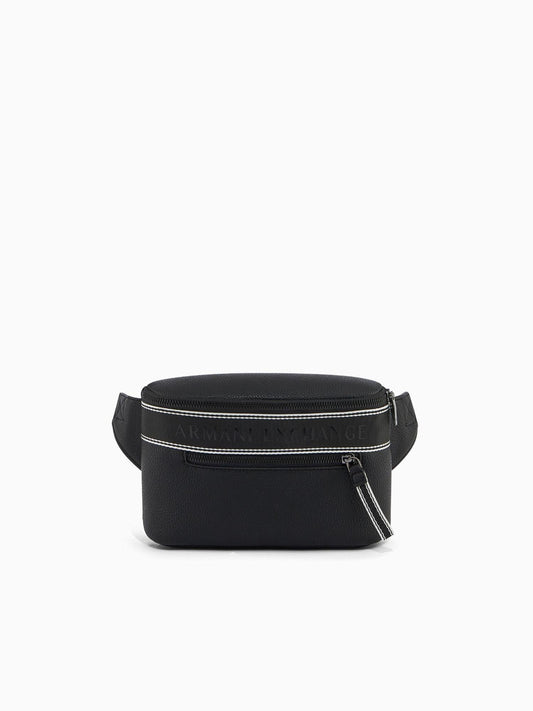 Armani Exchange - Men's Black Belt Bag with logo tape