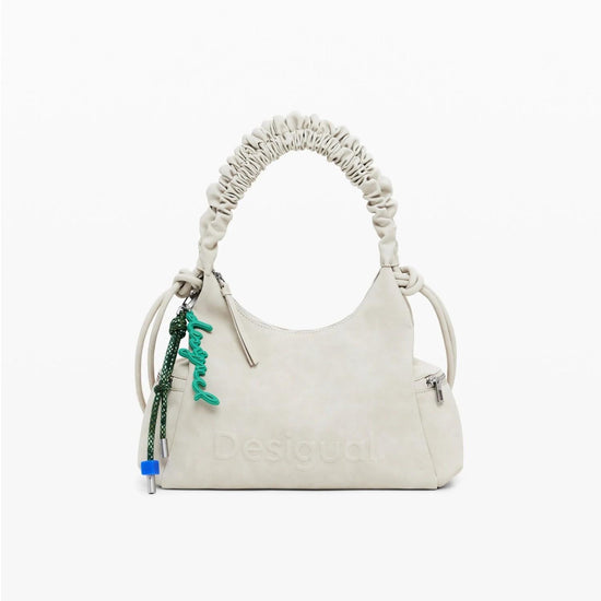 Desigual Borsa logo 3D con manico arricciato media Donna Avorio 25WAXPB0 6006 DESIGUAL 