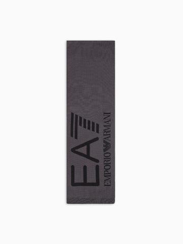 EA7 Emporio Armani Sciarpa Visibility con maxi logo EA7 Grigio